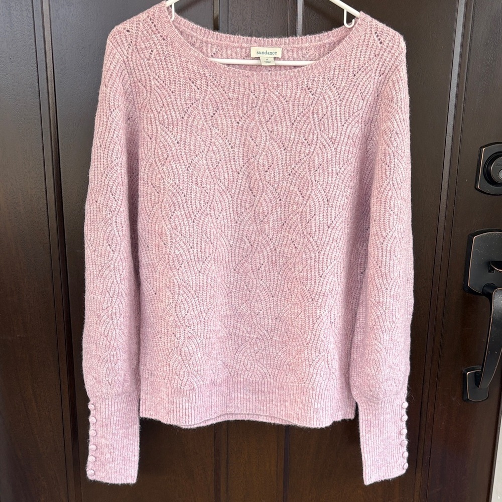 EUC Sundance Button Cuff Sweater Lavender Size Medium